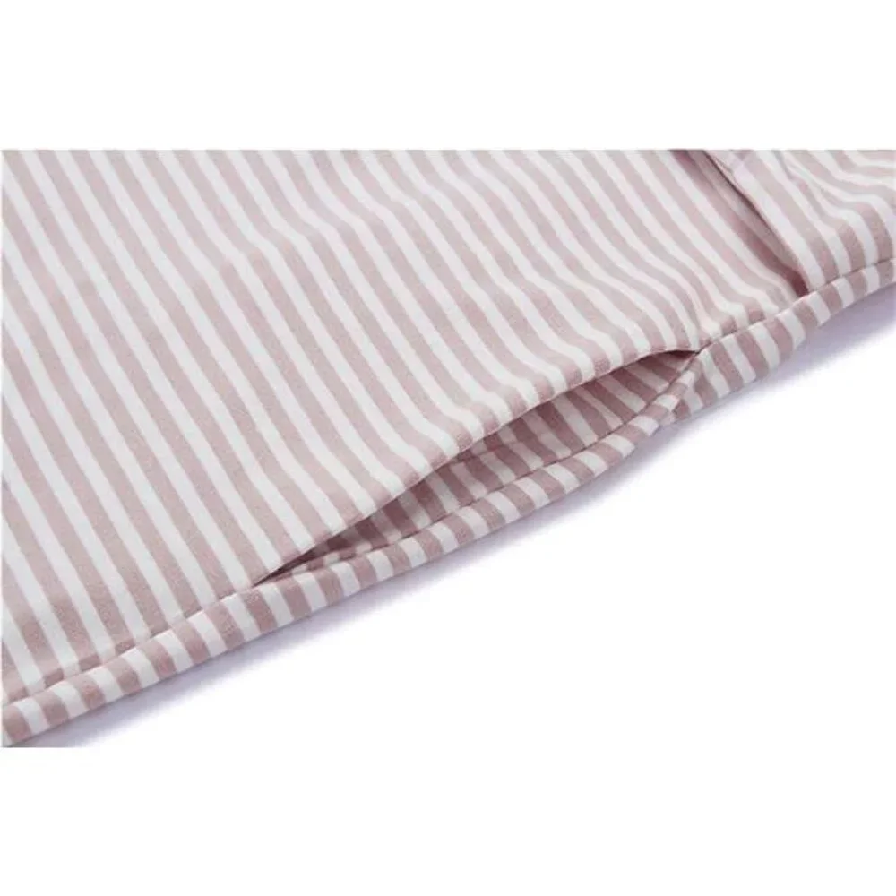 Womens Summer Sleeveless Striped T Shirt Dress Crew Neck Tie Waist Mini Dresses - Picture 6 of 7